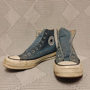 Converse Chuck 70 Blue Canvas High-Tops Sneakers Men's 6.6 Women's 8.5 No Laces
